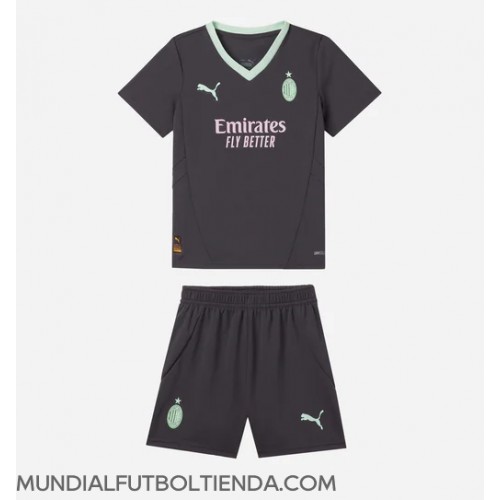 Camiseta AC Milan Tercera Equipación Replica 2024-25 para niños mangas cortas (+ Pantalones cortos)